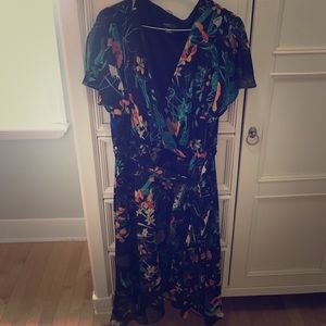 Beautiful floral print wrap dress